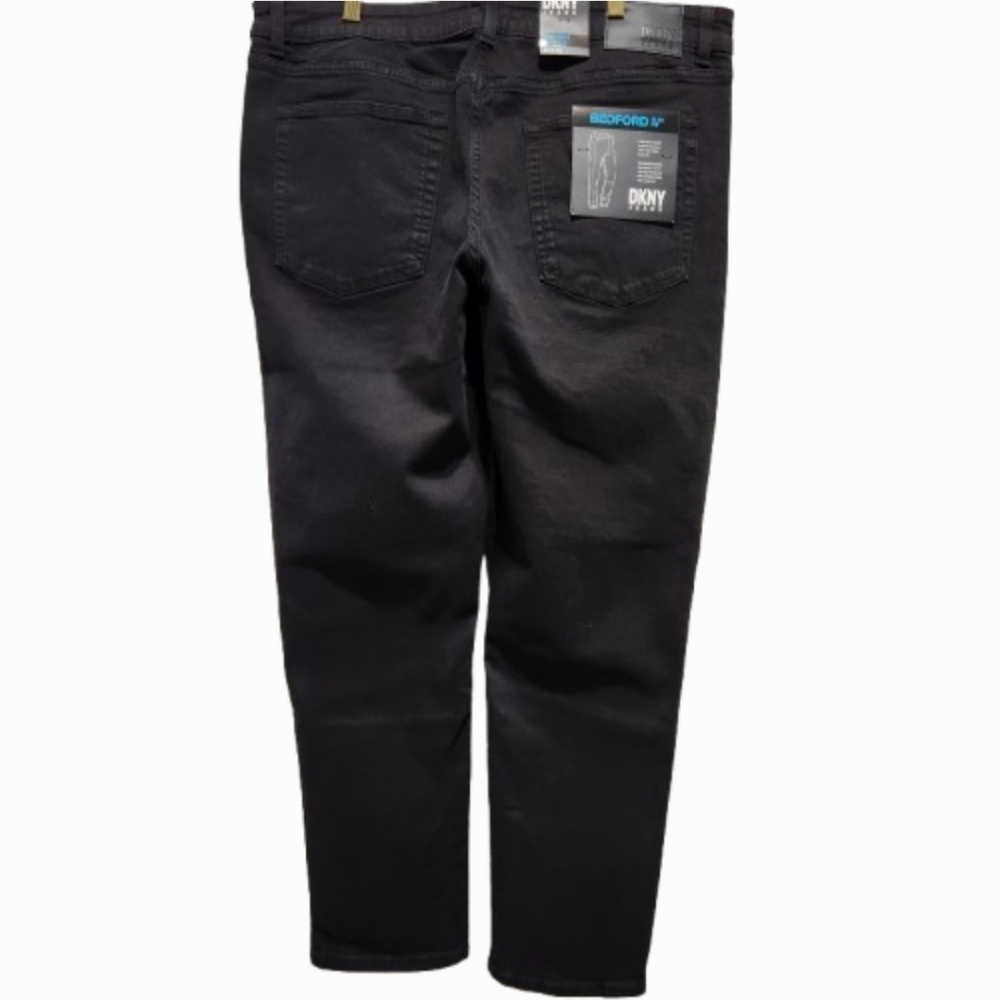 NEW DKNY Bedford Men's Slim Fit Straight Leg Black Rinse Denim Jeans (36x32) - Picture 4 of 16